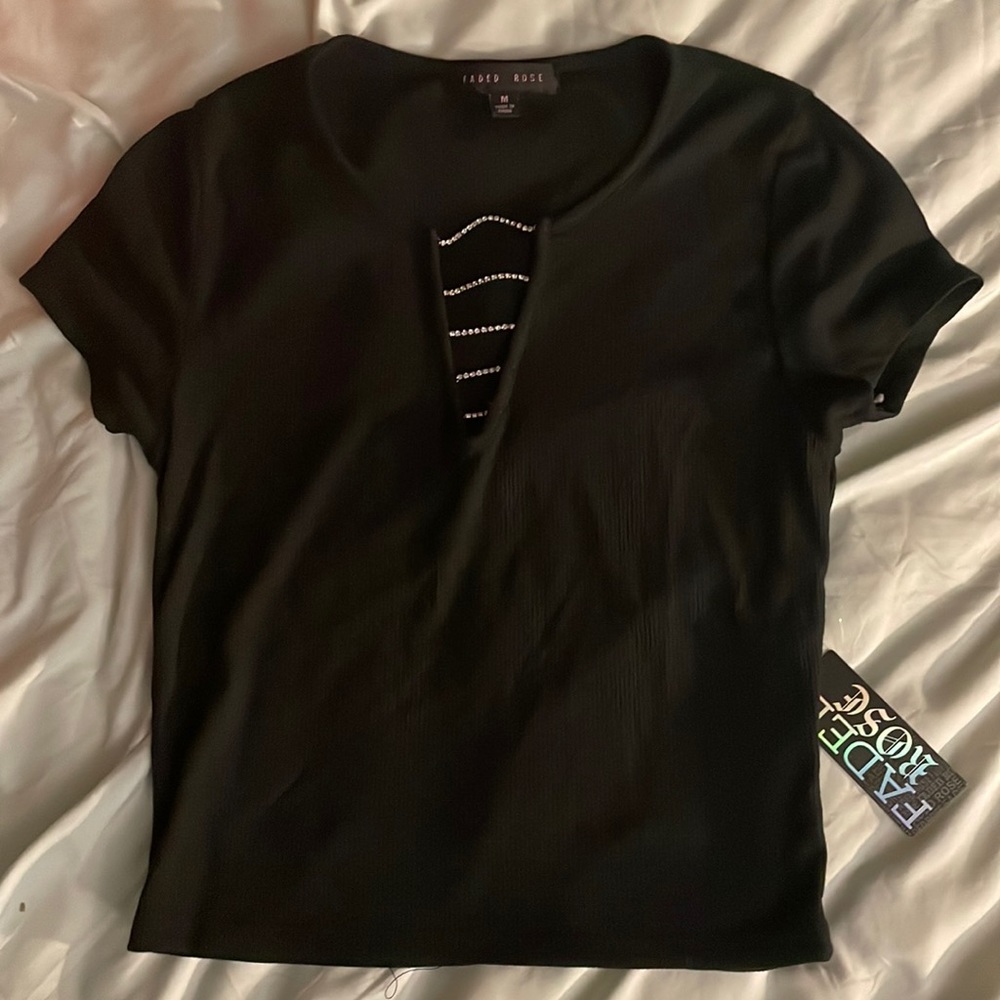 Faded Rose Black Top